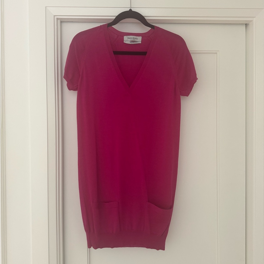 Yves Saint Laurent Bright Hot Pink Knit Top